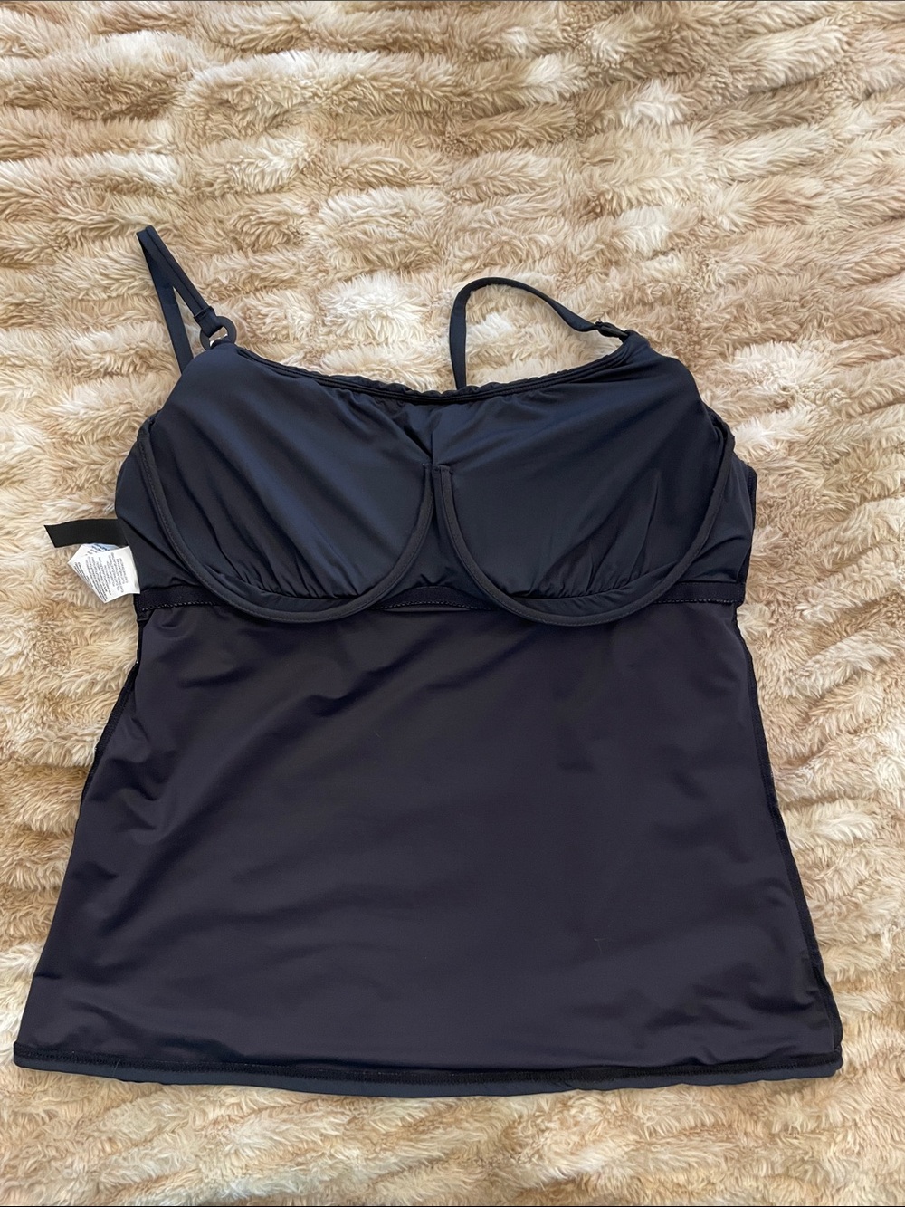 La Blanca City Lights Tankini Swimsuit Top in Black and White Size 16 Like New! - Picture 10 of 14